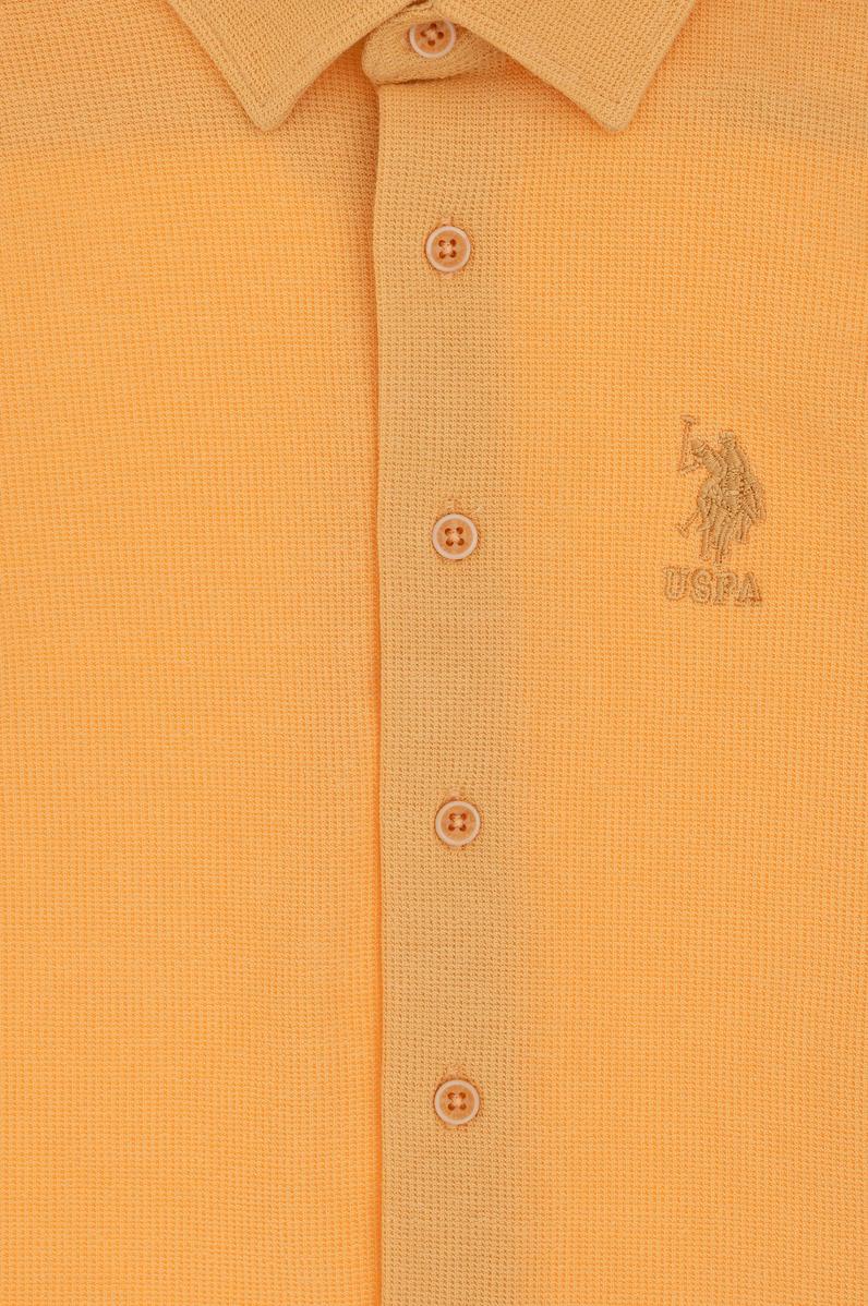 Erkek Çocuk Turuncu Örme Gömlek