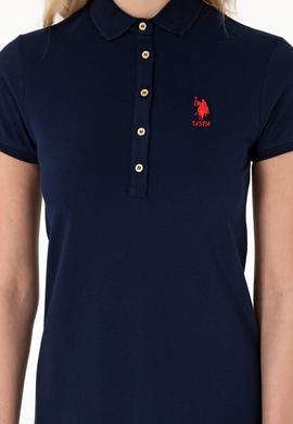 Kadın Lacivert Polo Yaka Mini Boy Örme Elbise - 50300881005