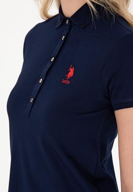 Kadın Lacivert Polo Yaka Mini Boy Örme Elbise - 50300881005