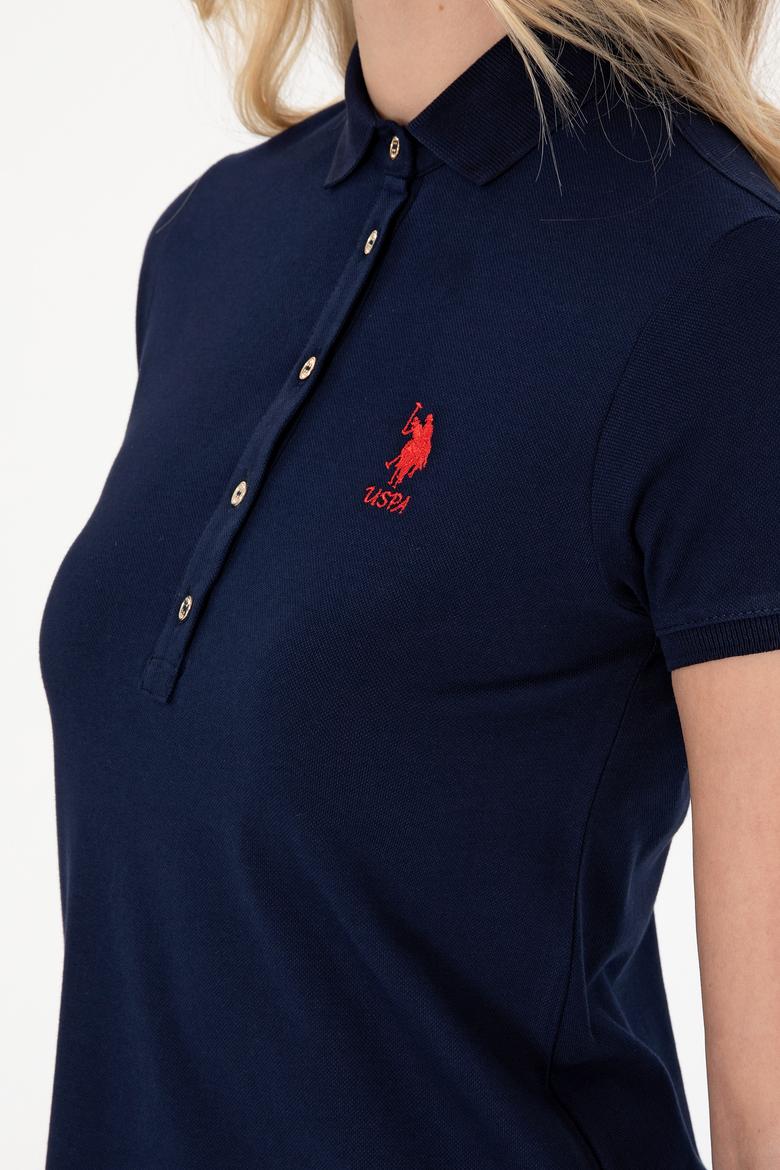 Kadın Lacivert Polo Yaka Mini Boy Örme Elbise - 50300881005