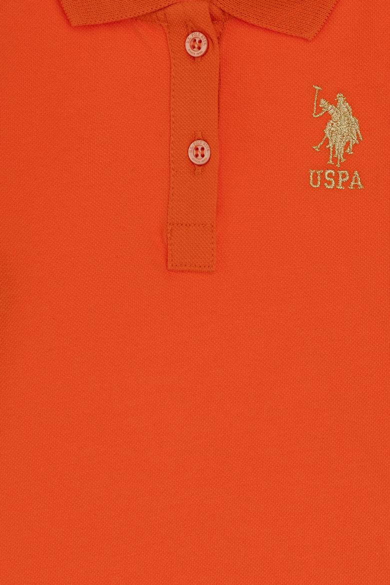 Kız Bebek Nar Çiçeği Polo Yaka Kısa Kol Basic Örme Elbise - 50306333023