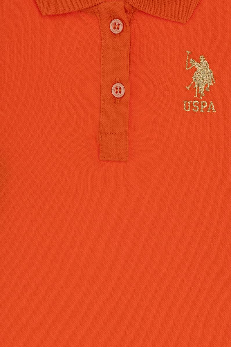 Kız Bebek Nar Çiçeği Polo Yaka Kısa Kol Basic Örme Elbise