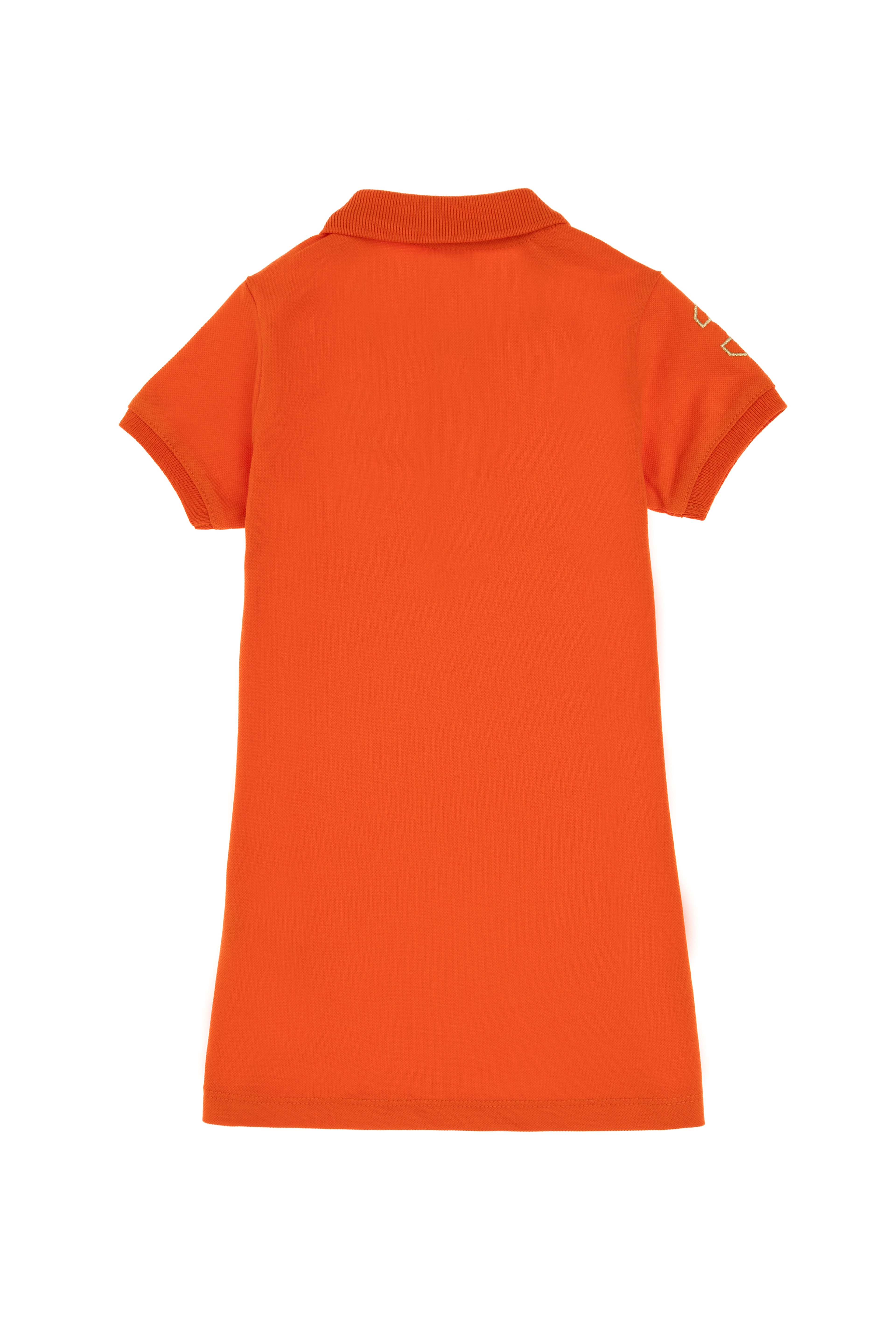 Kız Bebek Nar Çiçeği Polo Yaka Kısa Kol Basic Örme Elbise - Image 2