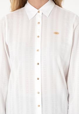 Kadın Beyaz Uzun Kollu Gömlek - 50299631007