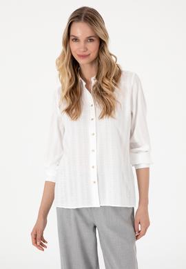 Kadın Beyaz Uzun Kollu Gömlek - 50299631007