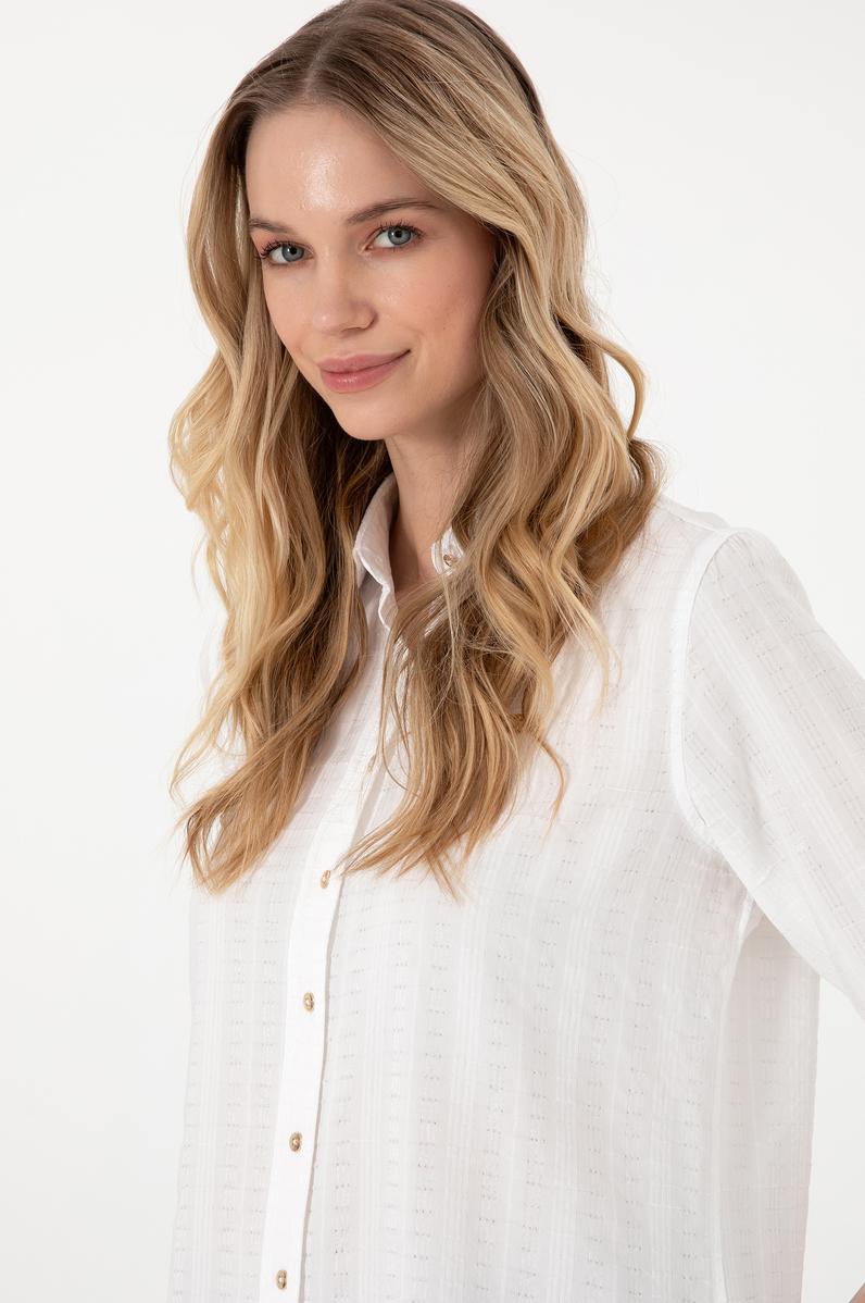 Kadın Beyaz Uzun Kollu Gömlek