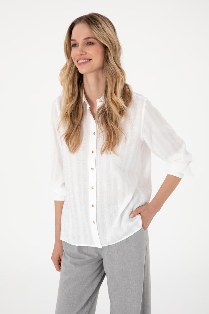 Kadın Beyaz Uzun Kollu Gömlek