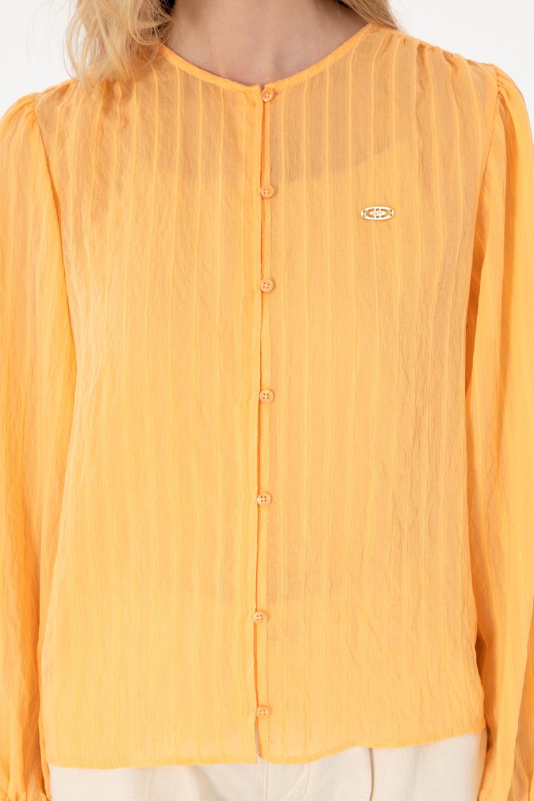 Kadın Turuncu Uzun Kollu Gömlek - 50299609010