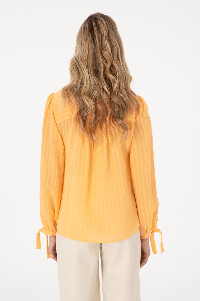 Kadın Turuncu Uzun Kollu Gömlek - 50299609010