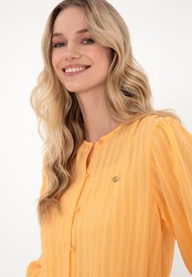 Kadın Turuncu Uzun Kollu Gömlek - 50299609010