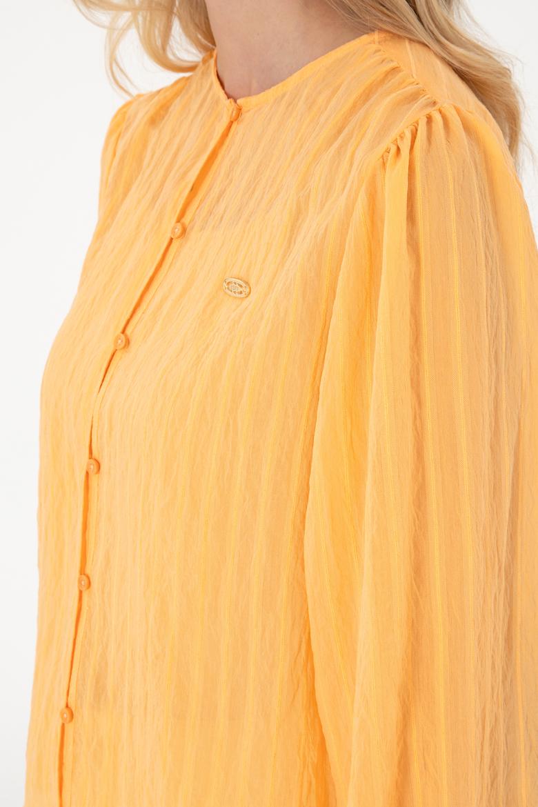 Kadın Turuncu Uzun Kollu Gömlek - 50299609010