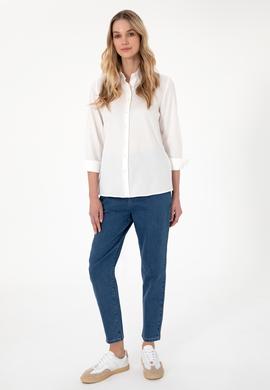 Kadın Krem Uzun Kollu Gömlek - 50301211013