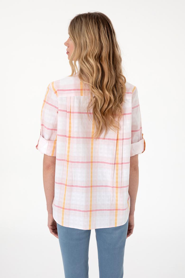 Kadın Pembe Uzun Kollu Tunik Gömlek - 50299591012