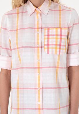 Kadın Pembe Uzun Kollu Tunik Gömlek - 50299591012