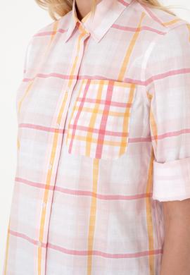 Kadın Pembe Uzun Kollu Tunik Gömlek - 50299591012