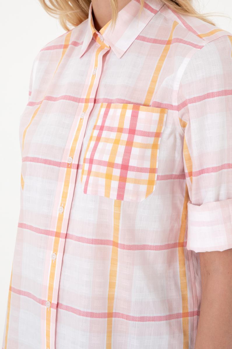 Kadın Pembe Uzun Kollu Tunik Gömlek