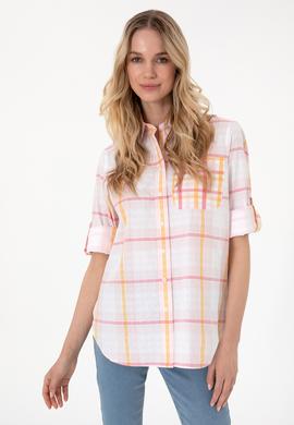 Kadın Pembe Uzun Kollu Tunik Gömlek - 50299591012