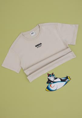 Erkek Çocuk Açık Gri Comfort Bisiklet Yaka Tişört - 50300064009