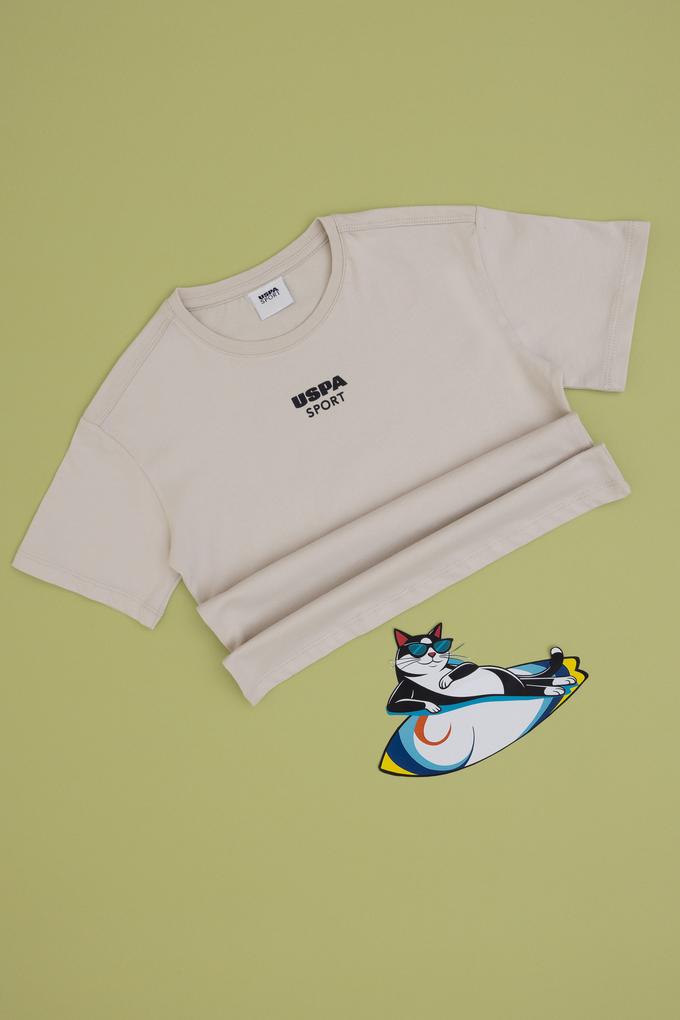 Erkek Çocuk Açık Gri Comfort Bisiklet Yaka Tişört