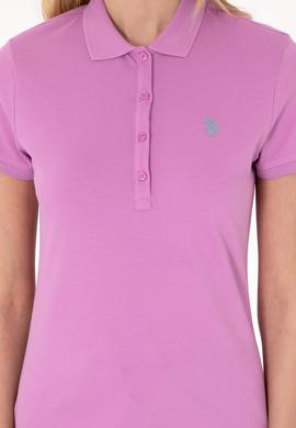 Kadın Fuşya Basic Polo Yaka Tişört - 50300830064