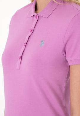 Kadın Fuşya Basic Polo Yaka Tişört - 50300830064