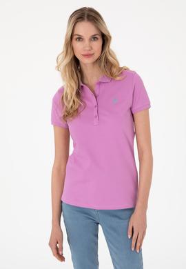 Kadın Fuşya Basic Polo Yaka Tişört - 50300830064