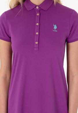 Kadın Menekşe Polo Yaka Mini Boy Örme Elbise - 50300881093