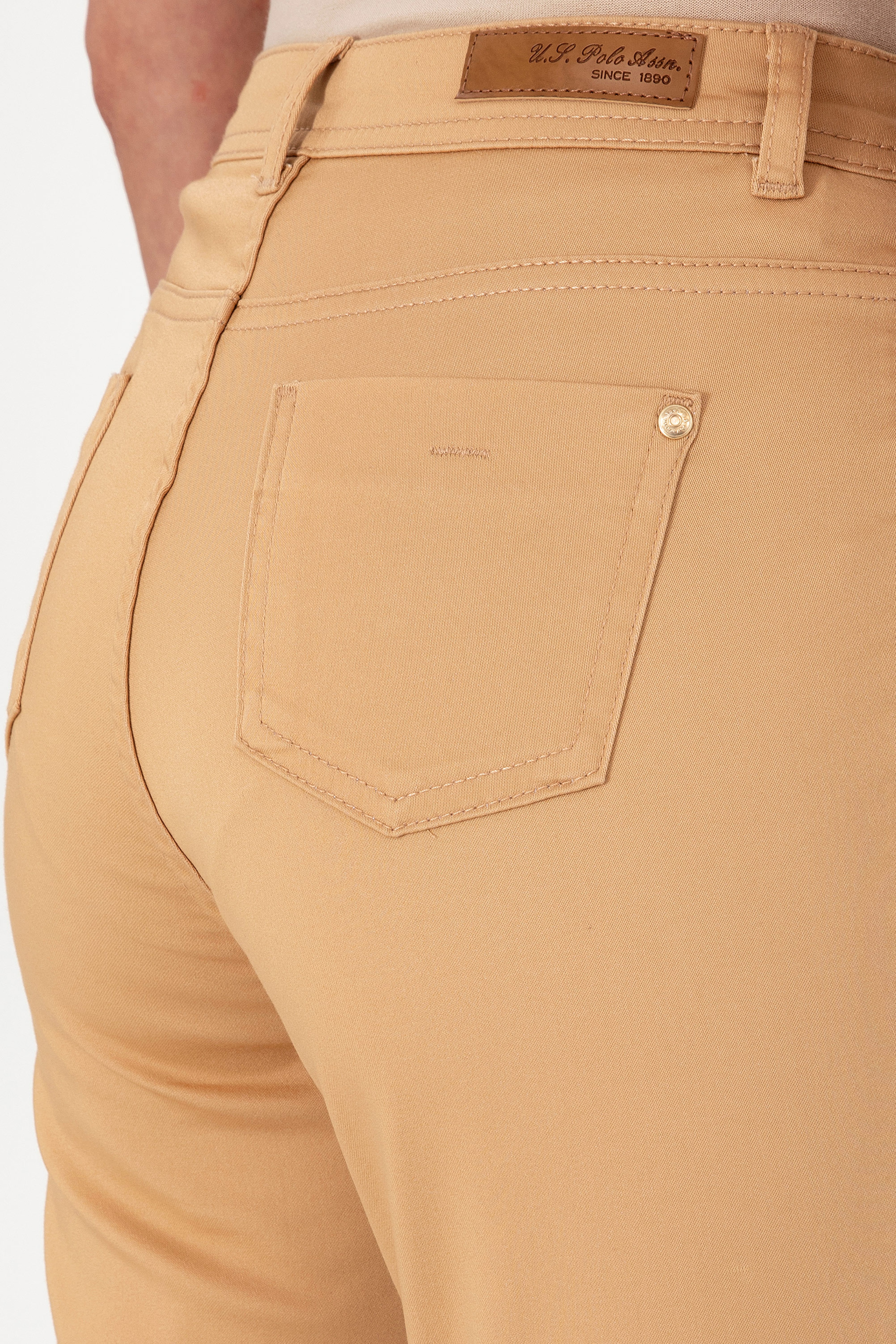 Kadın Camel Toothpick Fit Kanvas Pantolon - Image 6