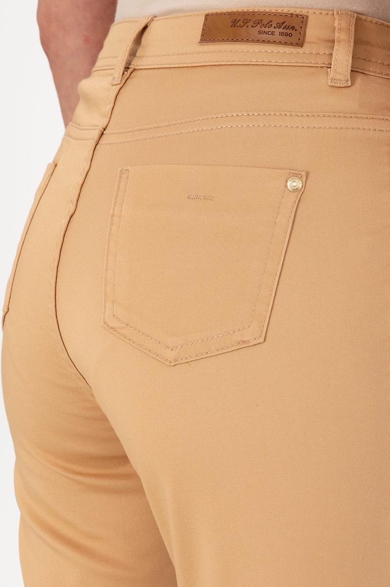 Kadın Camel Toothpick Fit Kanvas Pantolon