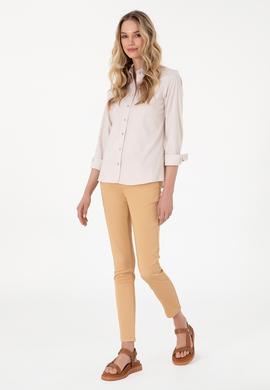 Kadın Camel Toothpick Fit Kanvas Pantolon - 50307940003