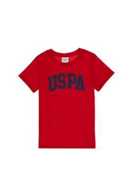 Kız Çocuk Turuncu Bisiklet Yaka Pamuk Simli Uspa Baskılı Basic Tişört - 50306042135