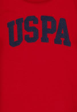 Kız Çocuk Turuncu Bisiklet Yaka Pamuk Simli Uspa Baskılı Basic Tişört - 50306042135