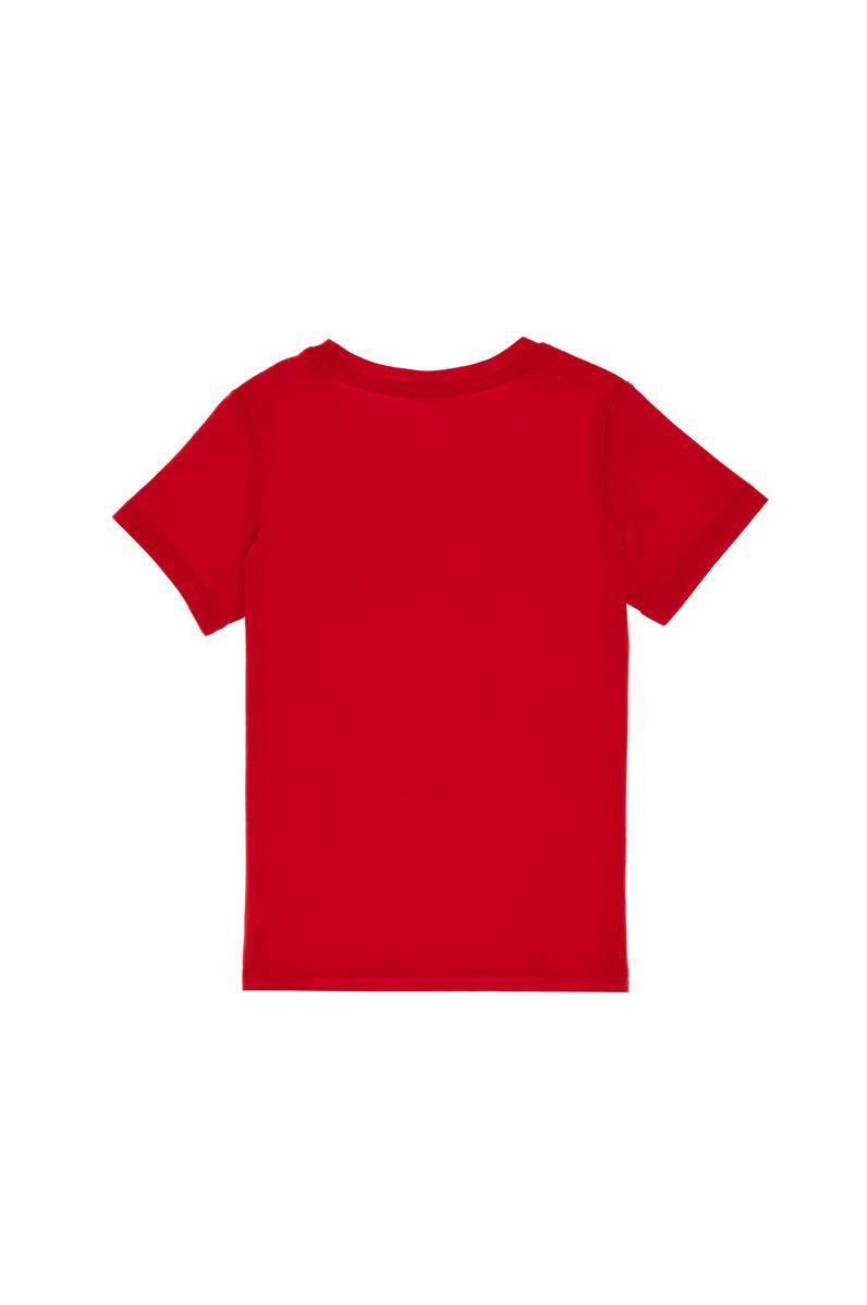 Kız Çocuk Turuncu Bisiklet Yaka Pamuk Simli Uspa Baskılı Basic Tişört