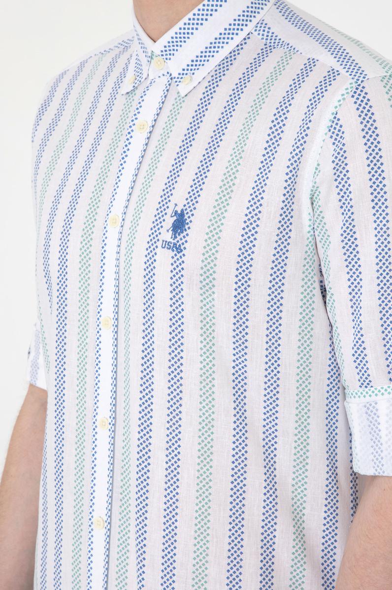 Erkek Saks Uzun Kollu Gömlek