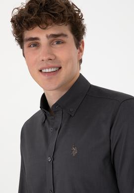 Erkek Antrasit Uzun Kollu Basic Gömlek - 50293920021