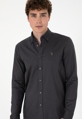 Erkek Antrasit Uzun Kollu Basic Gömlek - 50293920021