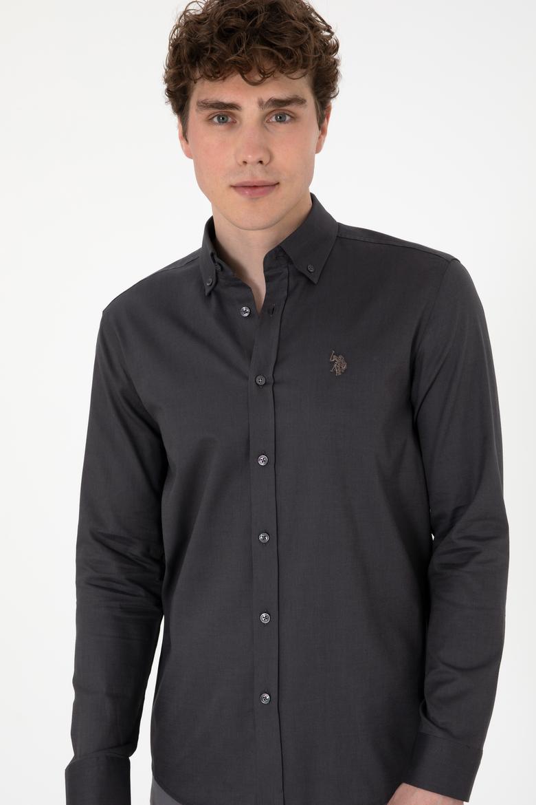 Erkek Antrasit Uzun Kollu Basic Gömlek - 50293920021