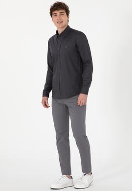 Erkek Antrasit Uzun Kollu Basic Gömlek - 50293920021