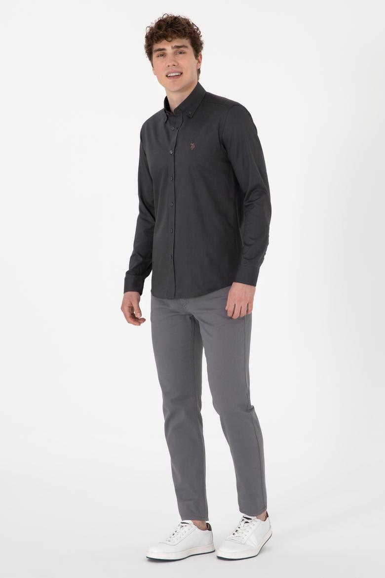 Erkek Antrasit Uzun Kollu Basic Gömlek - 50293920021