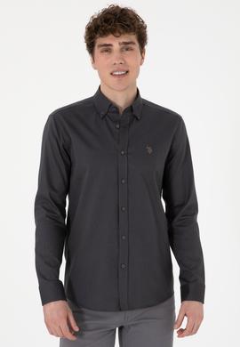 Erkek Antrasit Uzun Kollu Basic Gömlek - 50293920021