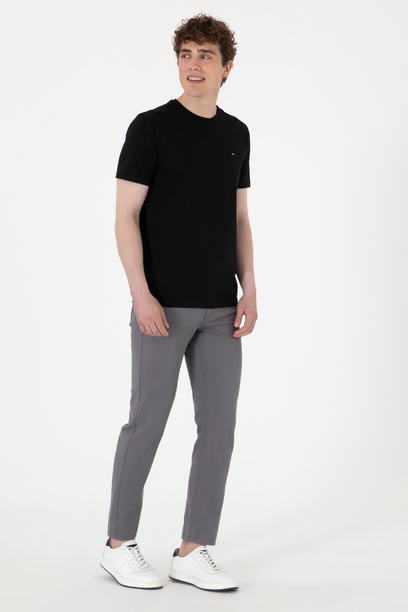 Erkek Slim Fit Gri Kanvas Pantolon