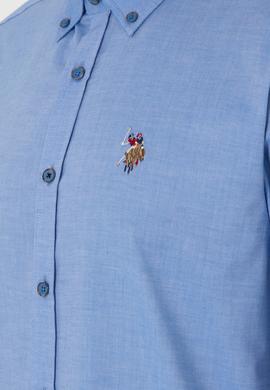 Erkek Kobalt Mavi Uzun Kollu Basic Gömlek - 50297897050