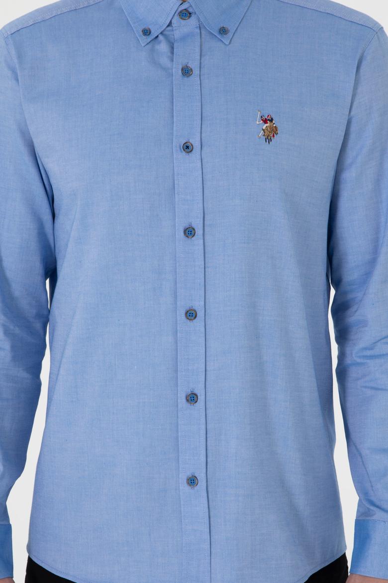 Erkek Kobalt Mavi Uzun Kollu Basic Gömlek - 50297897050