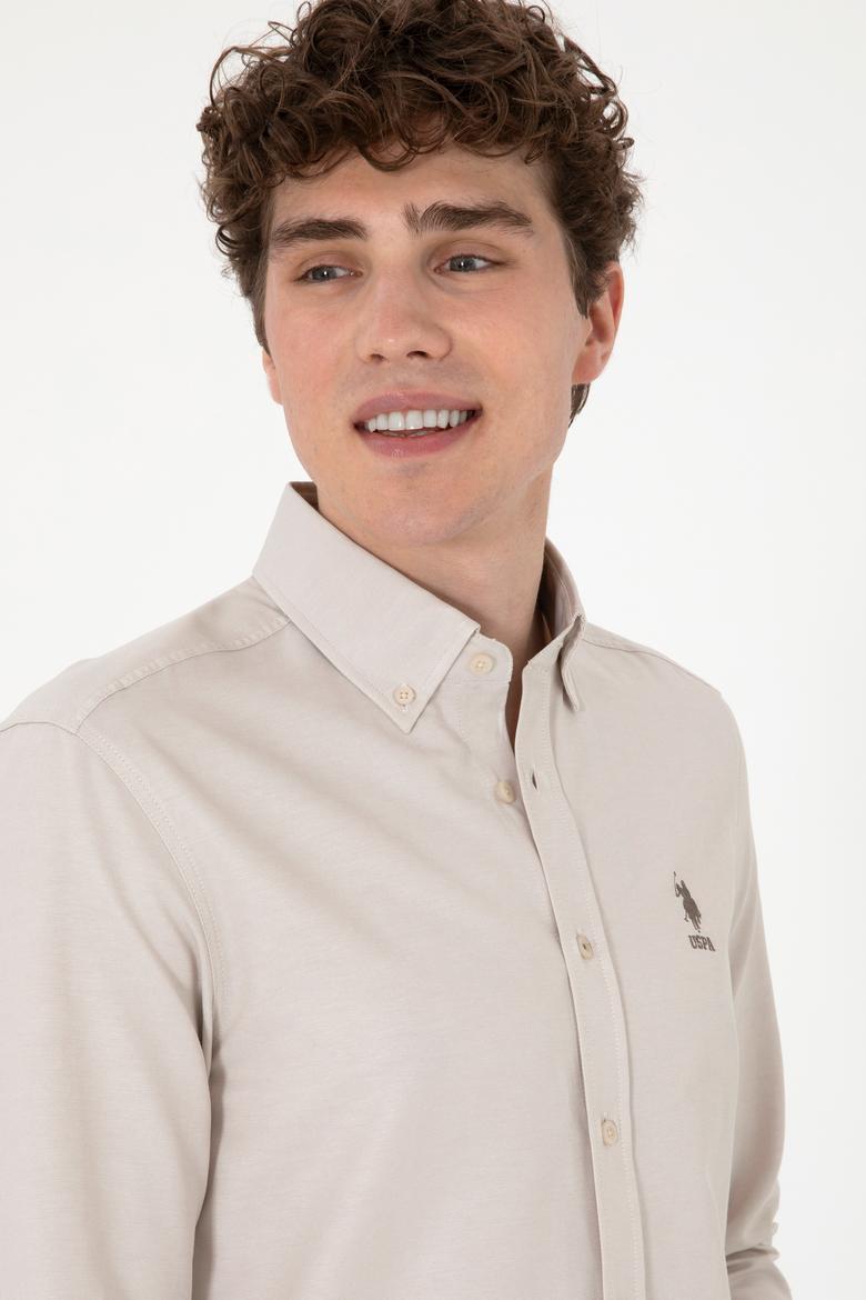 Erkek Taş Uzun Kollu Basic Gömlek - 50298009070