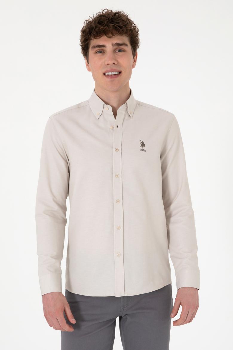 Erkek Taş Uzun Kollu Basic Gömlek