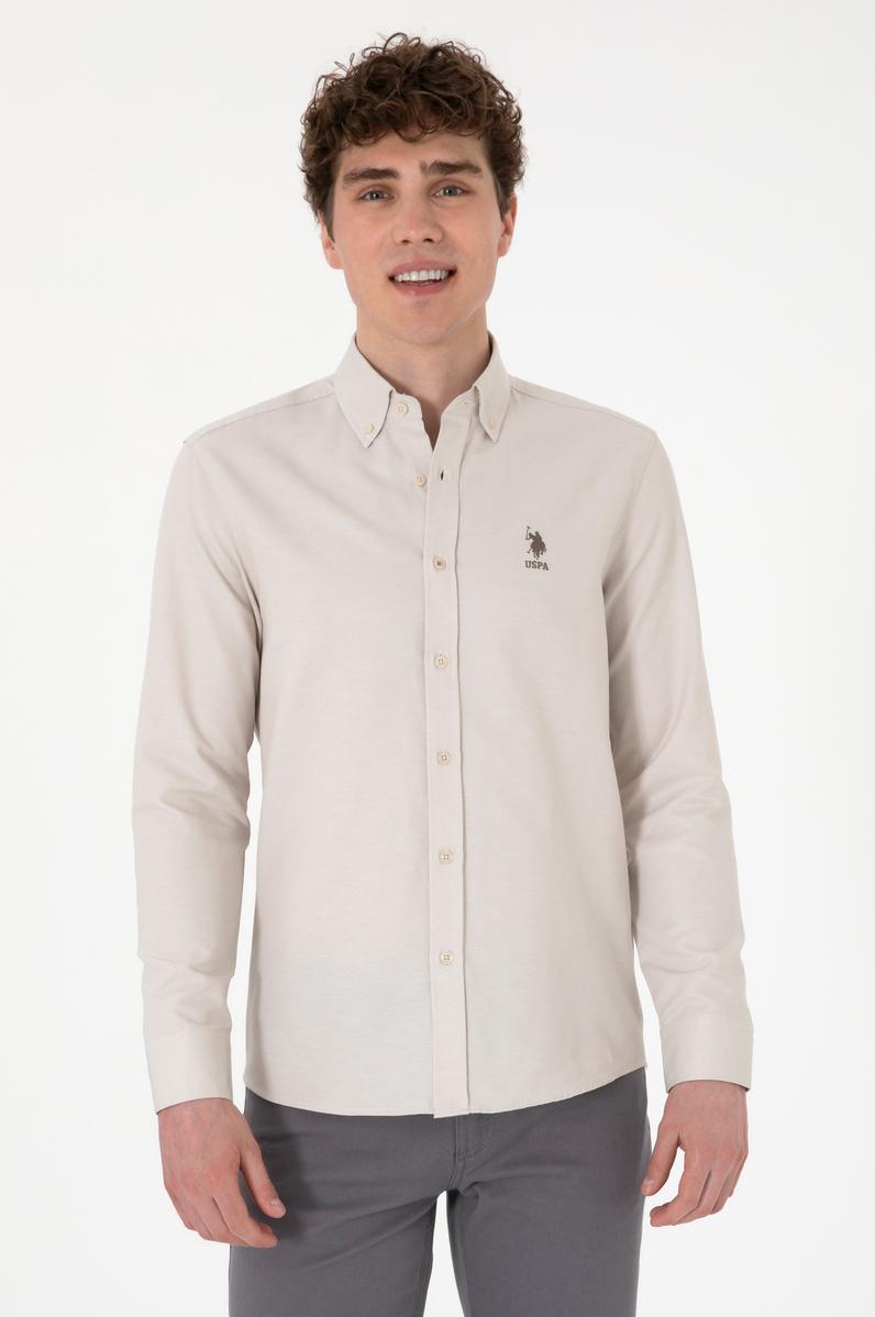 Erkek Taş Uzun Kollu Basic Gömlek