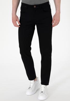 Erkek Slim Fit Siyah Kanvas Pantolon - 50299193054