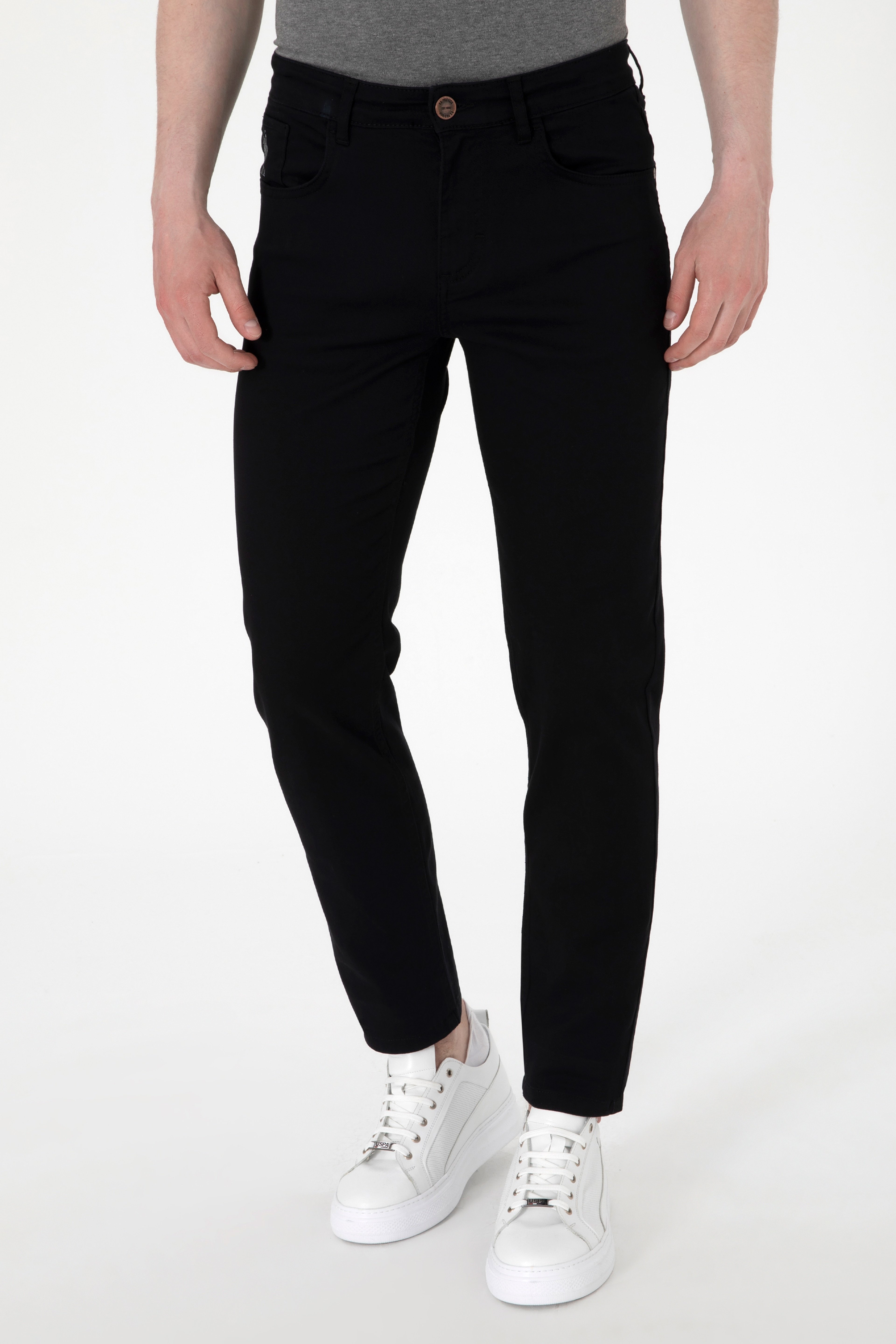 Erkek Slim Fit Siyah Kanvas Pantolon - Image 2