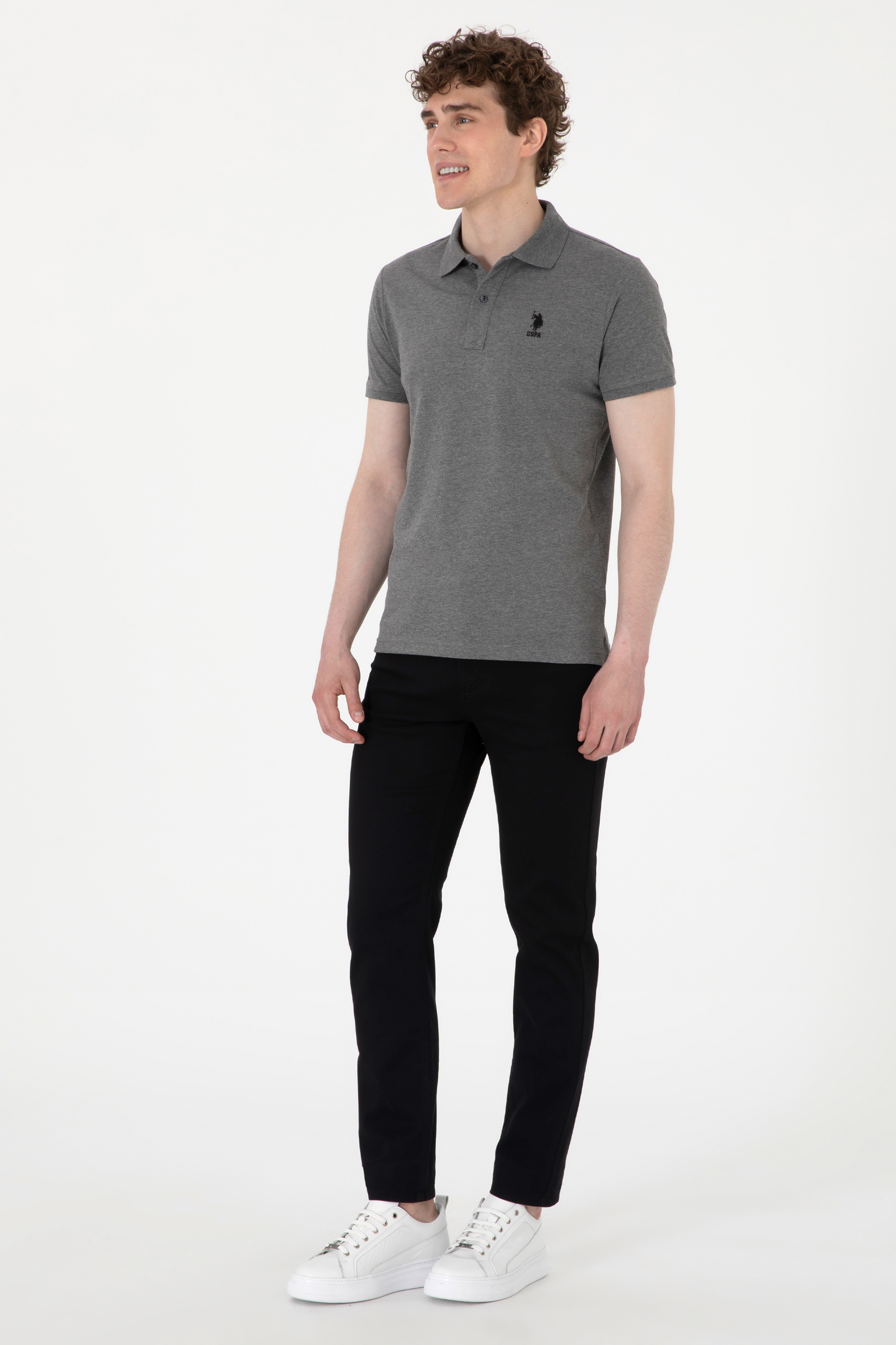 Erkek Slim Fit Siyah Kanvas Pantolon