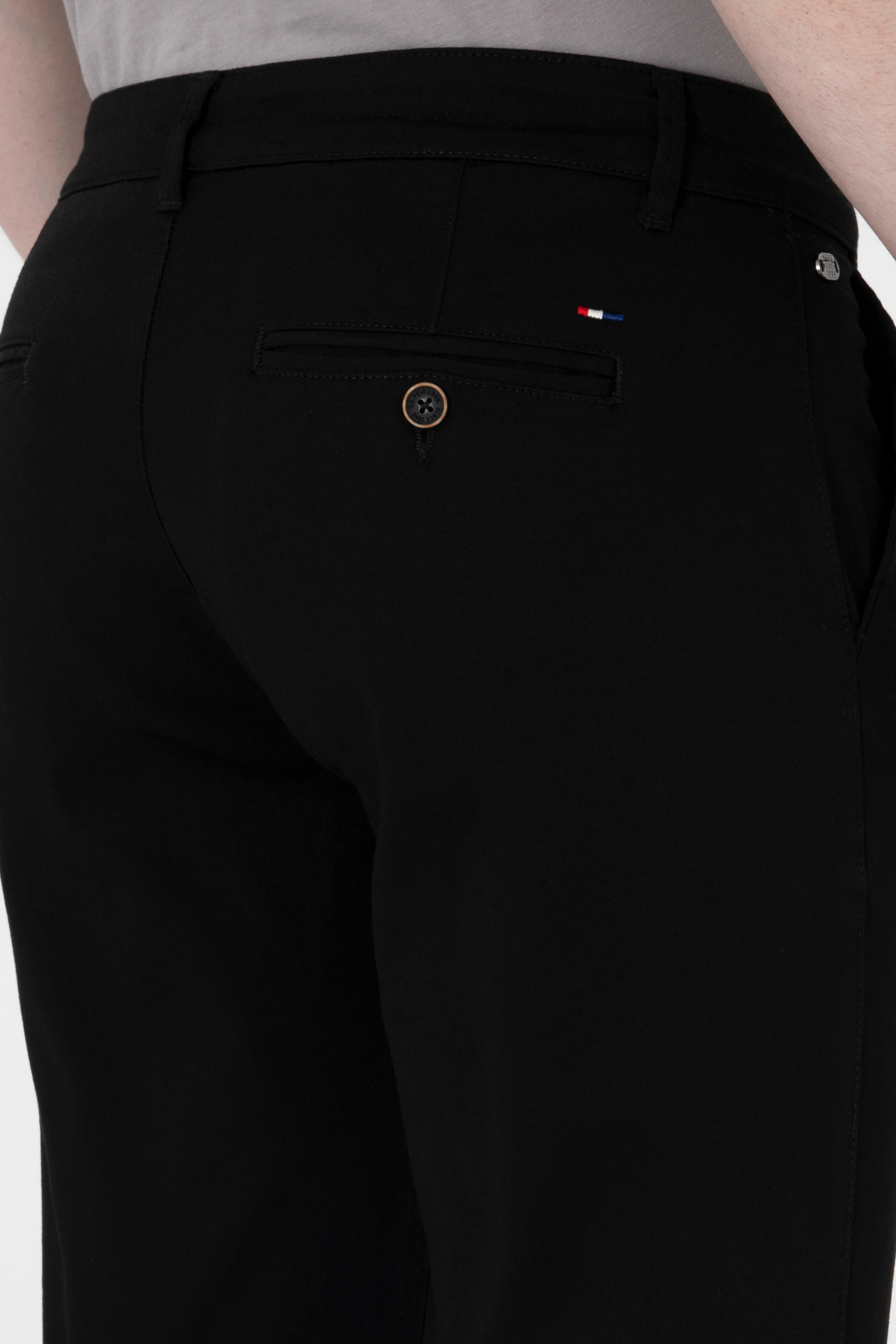 Erkek Regular Fit Siyah Kanvas / Chino Pantolon